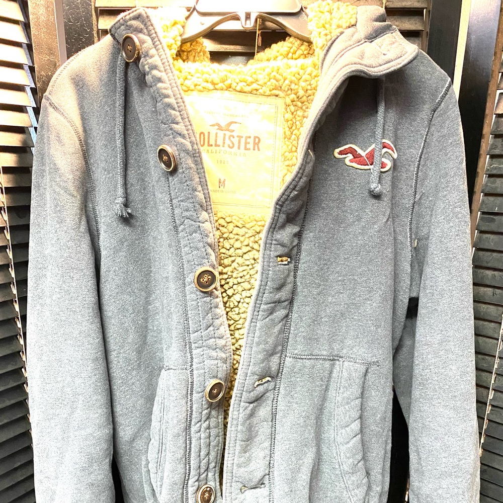 Hollister medium buttoned hooded sweater